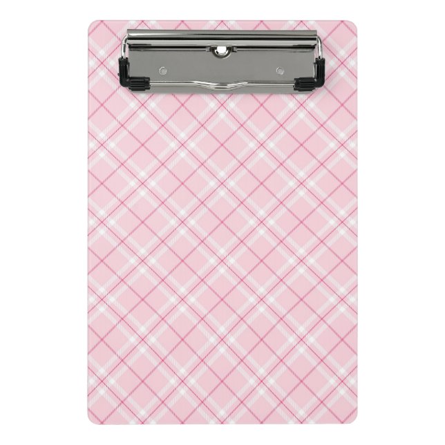 Light Pink Plaid Mini Clipboard (Front)