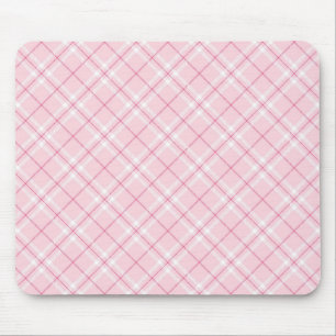 Light Pink Plaid Mouse Mat