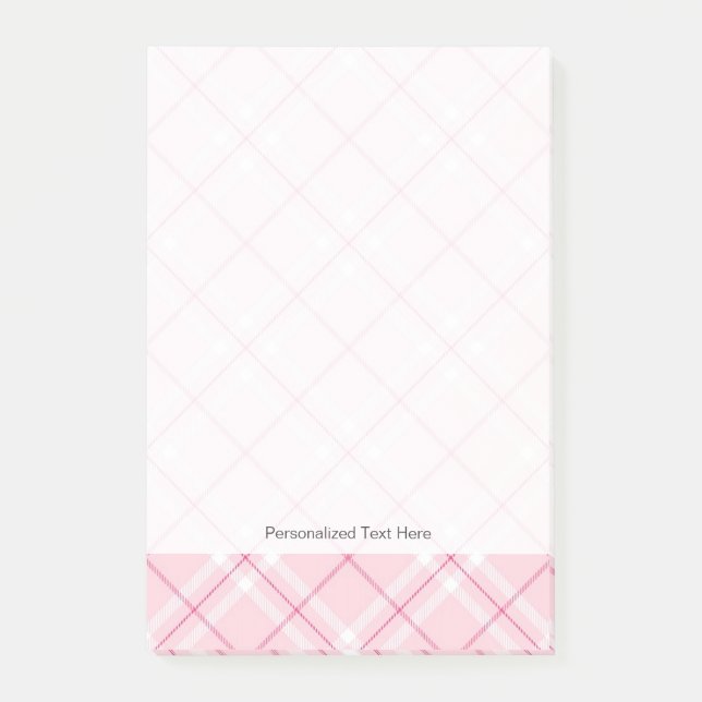 Light Pink Plaid Post-it Notes (Front)
