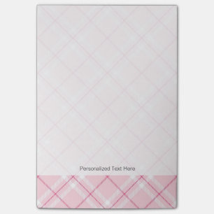 Light Pink Plaid Post-it Notes