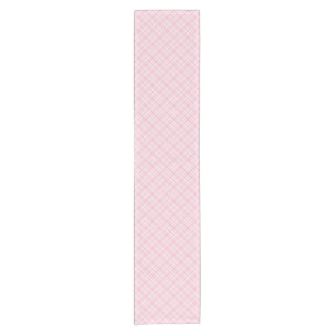Light Pink Plaid Short Table Runner