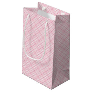 Light Pink Plaid Small Gift Bag