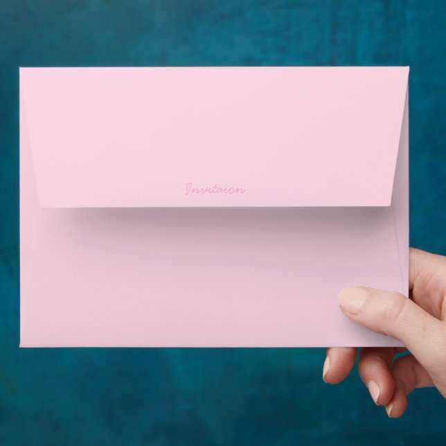 Light Pink Plain Personal Stationery Envelope (Hand)