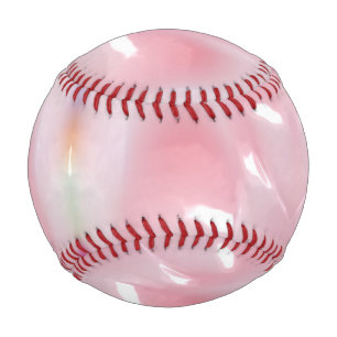 light pink plastic background baseball