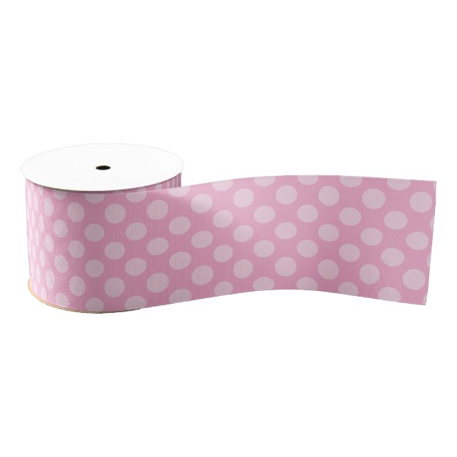 Light Pink Polka Dot Grosgrain Ribbon (Spool)