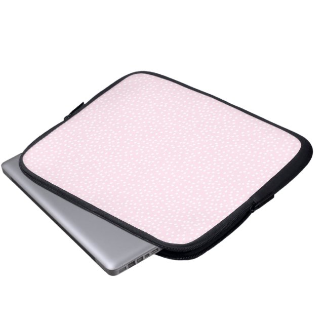 light pink polka dot laptop sleeve (Front Bottom)