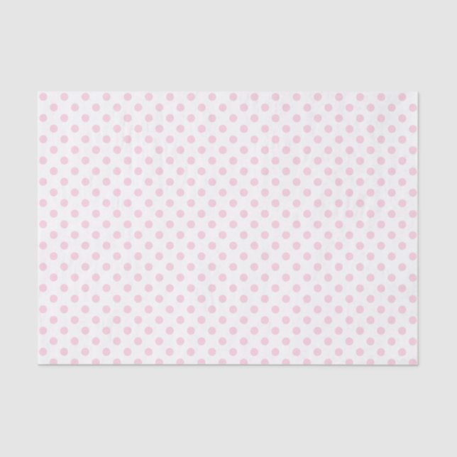 Light Pink Polka Dot on White Tissue Paper (Front)