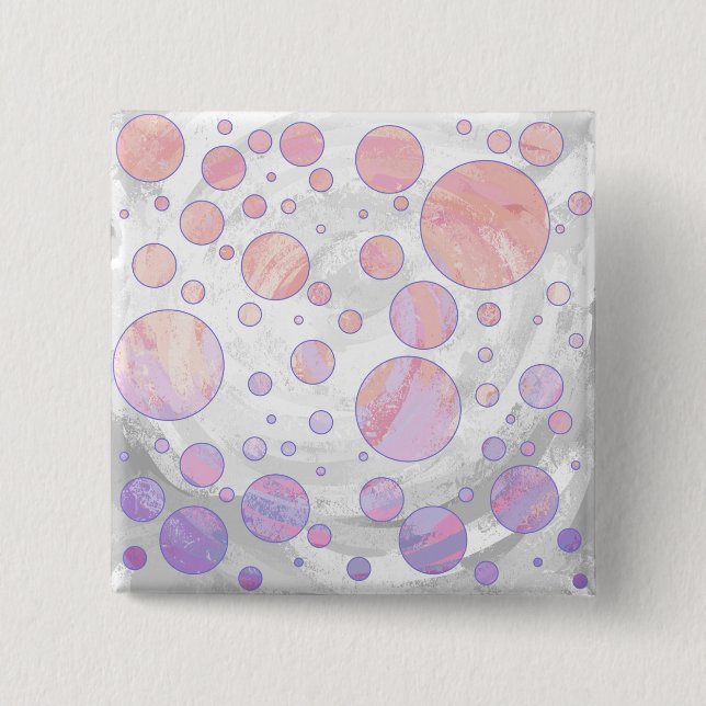 Light Pink Polka Dot Pattern 15 Cm Square Badge (Front)