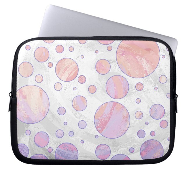 Light Pink Polka Dot Pattern Laptop Sleeve (Front)