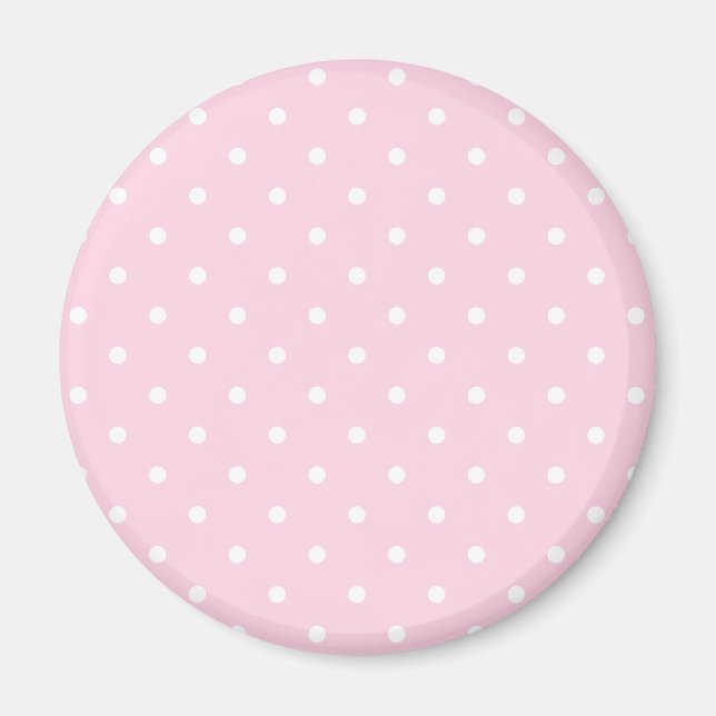 Light Pink Polka Dots Pattern Magnet (Front)