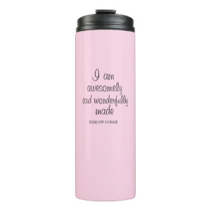 Light Pink Positive Biblical Affirmation Simple Thermal Tumbler
