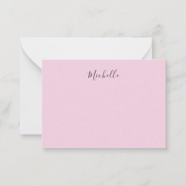 Light Pink Professional Unique Classic Handwriting Card (Front)