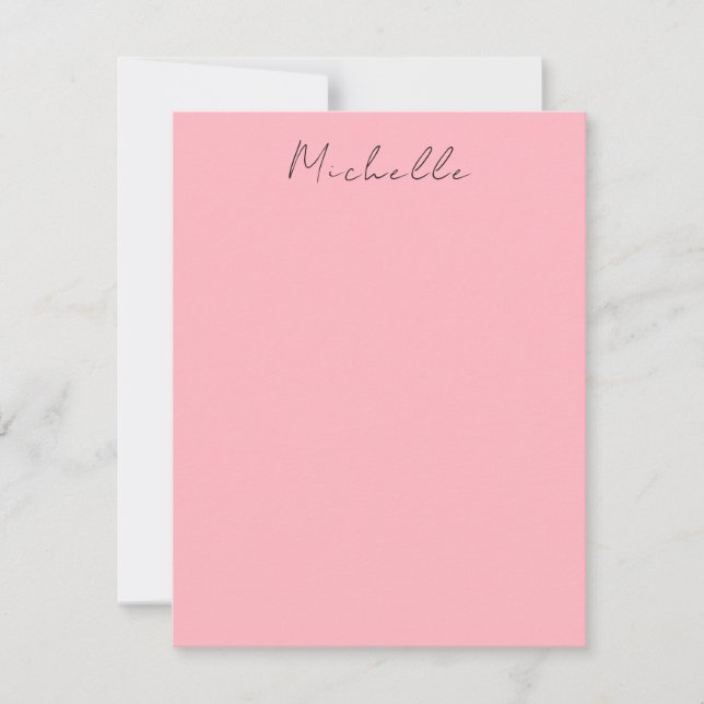 Light Pink Professional Unique Classic Handwriting Card (Front)