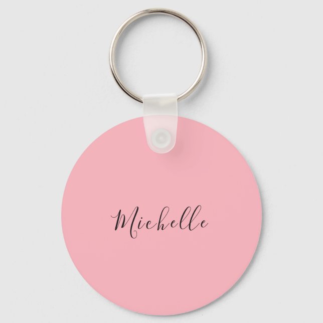Light Pink Professional Unique Classic Handwriting Key Ring (Front)