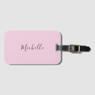 Light Pink Professional Unique Classic Handwriting Luggage Tag