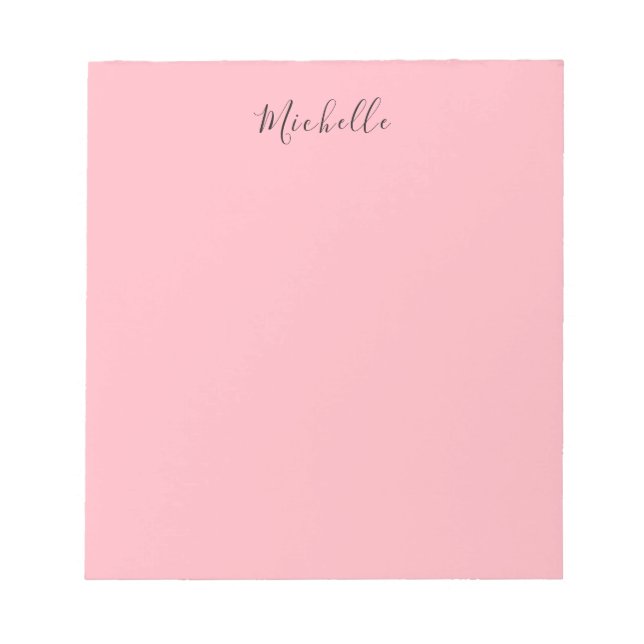 Light Pink Professional Unique Classic Handwriting Notepad (Front)