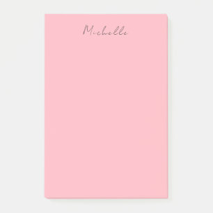 Light Pink Professional Unique Classic Handwriting Post-it Notes
