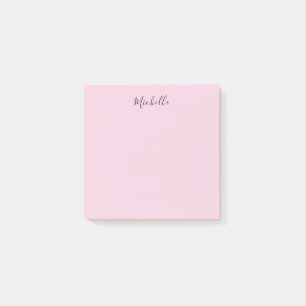 Light Pink Professional Unique Classic Handwriting Post-it Notes