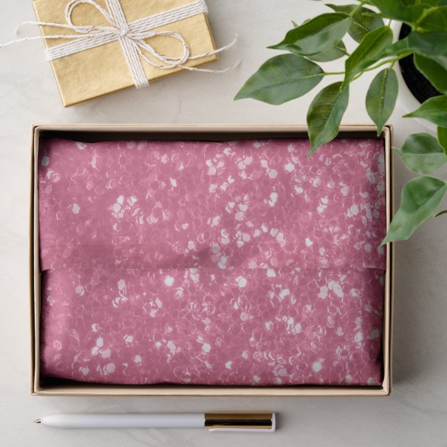 Light pink rose faux sparkles glitter tissue paper (Gift)