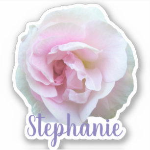 Light Pink Rose Name Sticker