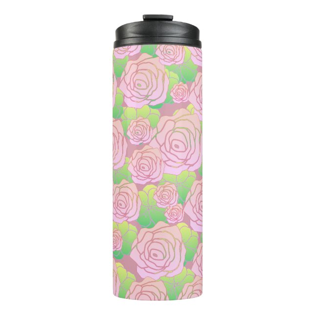 Light Pink Roses Thermal Tumbler (Front)