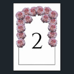 Light Pink Roses Wedding Table Number Card<br><div class="desc">This design features rustic light pink roses. The light pink roses are complimented by an elegant black lined border. The light pink tones of the rose flowers create a rustic floral country garden feel. Elegant wedding table number card design with modern elements. Matching wedding invitations and other stationery items are...</div>