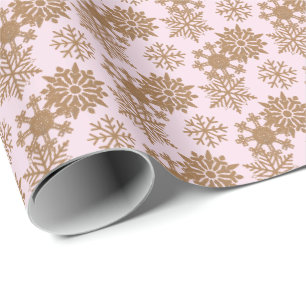 Light Pink Rustic Snowflake Wrapping Paper