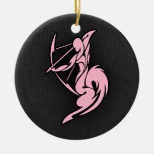 Light Pink Sagittarius Ceramic Tree Decoration