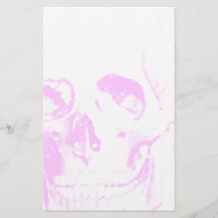 Light Pink Skull Stationery