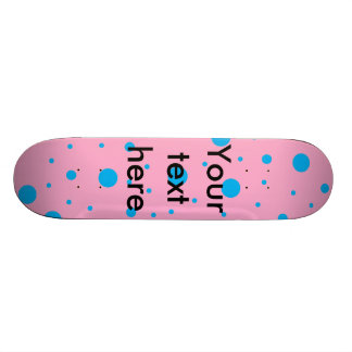 Light pink sky blue tiny and big polka dots skateboard