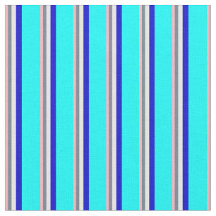 Light Pink, Slate Grey, White, Blue & Cyan Coloure Fabric