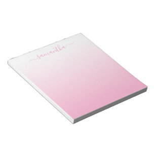 Light Pink Smooth Gradient Girly Signature Notepad
