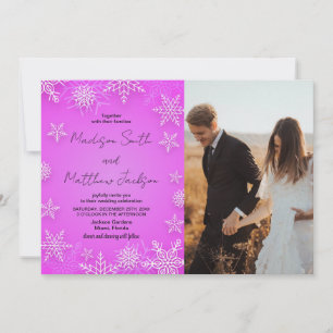 Light Pink Snows Wedding Invitations with photo
