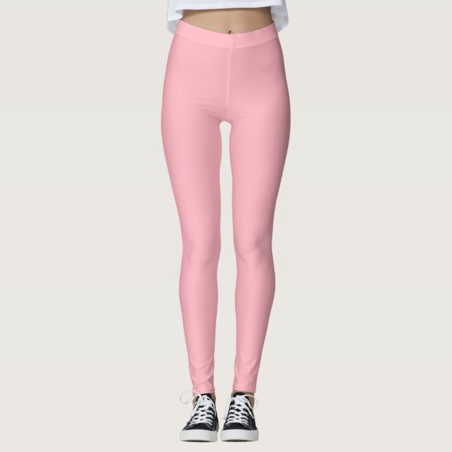 Light Pink Solid Colour Leggings (Front)
