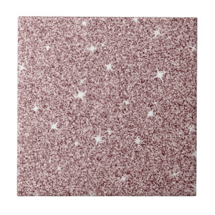 Light Pink Sparkle Star Cute Girly Glitter Pattern Tile