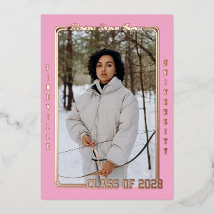 Light Pink Sports Card Foil Grad Announcement