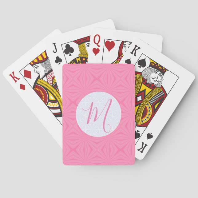 Light Pink Squiggly Squares Classic Playing Cards (Back)