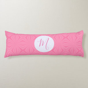 Light Pink Squiggly Squares Personalise Initial Body Cushion