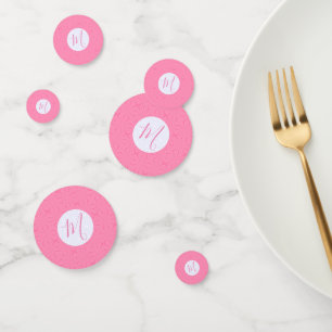 Light Pink Squiggly Squares Personalised Initial Confetti