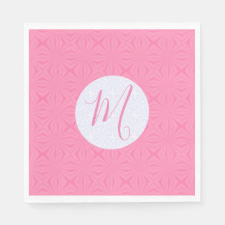 Light Pink Squiggly Squares Personalised Party Napkin