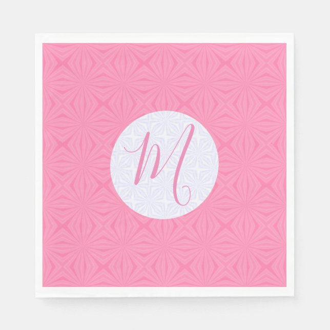 Light Pink Squiggly Squares Personalised Party Napkin (Front)