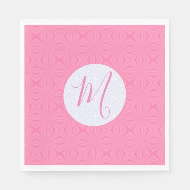 Light Pink Squiggly Squares Personalized Party Napkin (Front)