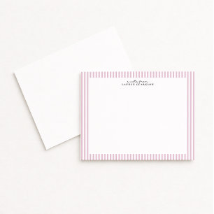 Light Pink Stripe Border Note Card