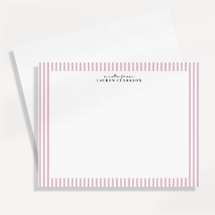 Light Pink Stripe Border Note Card