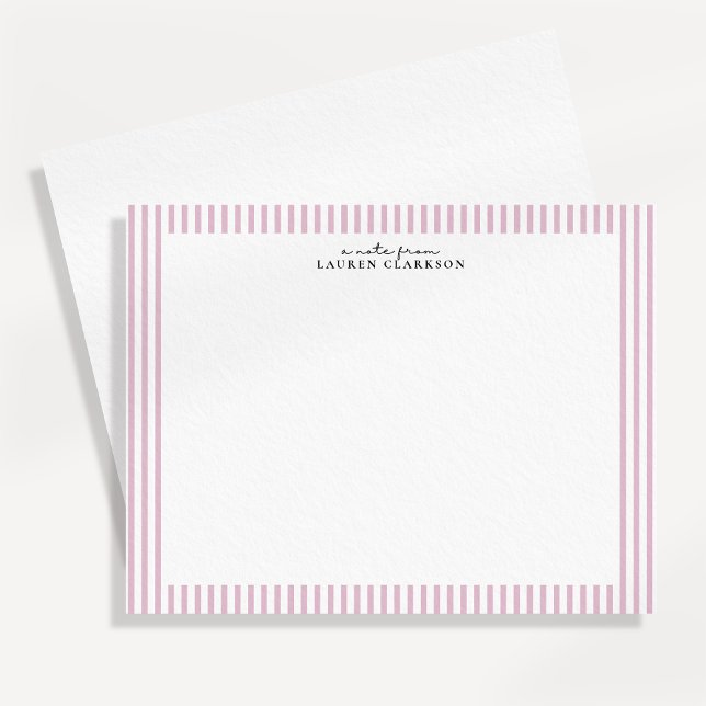 Light Pink Stripe Border Note Card (Creator Uploaded)