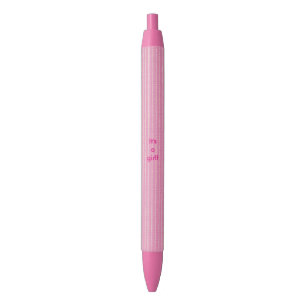 Light pink stripes It's a girl announcement pens