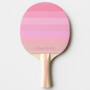 Light Pink Stripes Personalised Ping Pong Paddle