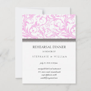 Light Pink Swirl Rehearsal Dinner Card