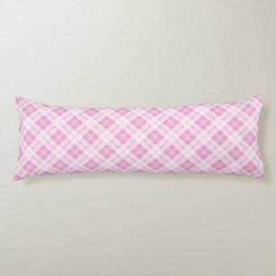 Light pink tartan Christmas holidays pattern Body Cushion