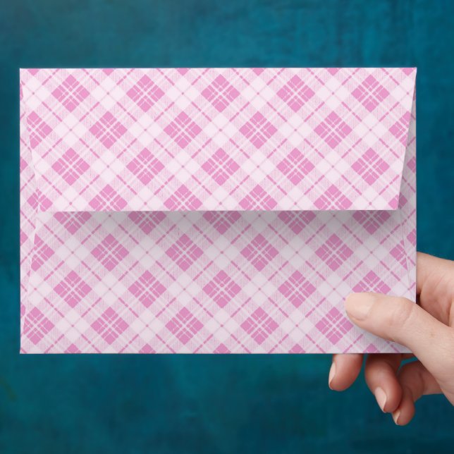 Light pink tartan Christmas holidays pattern Envelope (Hand)